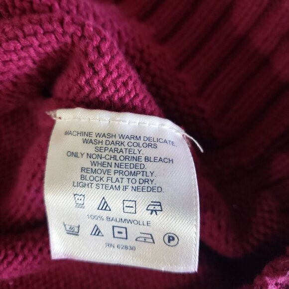 Lands‎ End Womens Plus Size 1X Red Knit Pull Over Sweater Cotton Autumn Layering - Picture 5 of 6